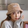 Autumn and Winter Hat Lamb Wool Fisherman Hat Women's Japanese Versatile New Winter Outdoor Warm Lamb Wool Letter Basin Hat