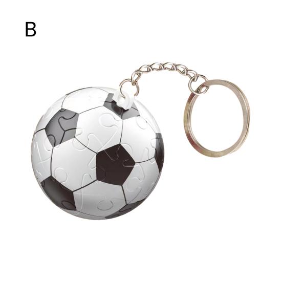 3D Puzzle Oil Painting Keychain Earth Football Basketball Ball Ball Spherical Puzzle Key Ring Backpack Handbag Decoration