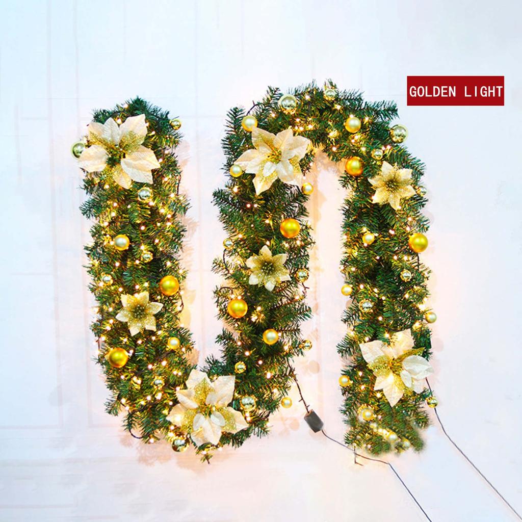 2,7 м рождественская зашифрованная дверь из ротанга, подвесная гирлянда, украшение, украшение для рождественской елки (с подсветкой)