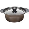 Wahei Freiz 2-person Hot Pot, Tabletop Pot, 18 Cm, Size 6, for 1 To 2 People, Fluororesin Processing, PFOA-free, IH/gas, Walnut Length Set RB-2847