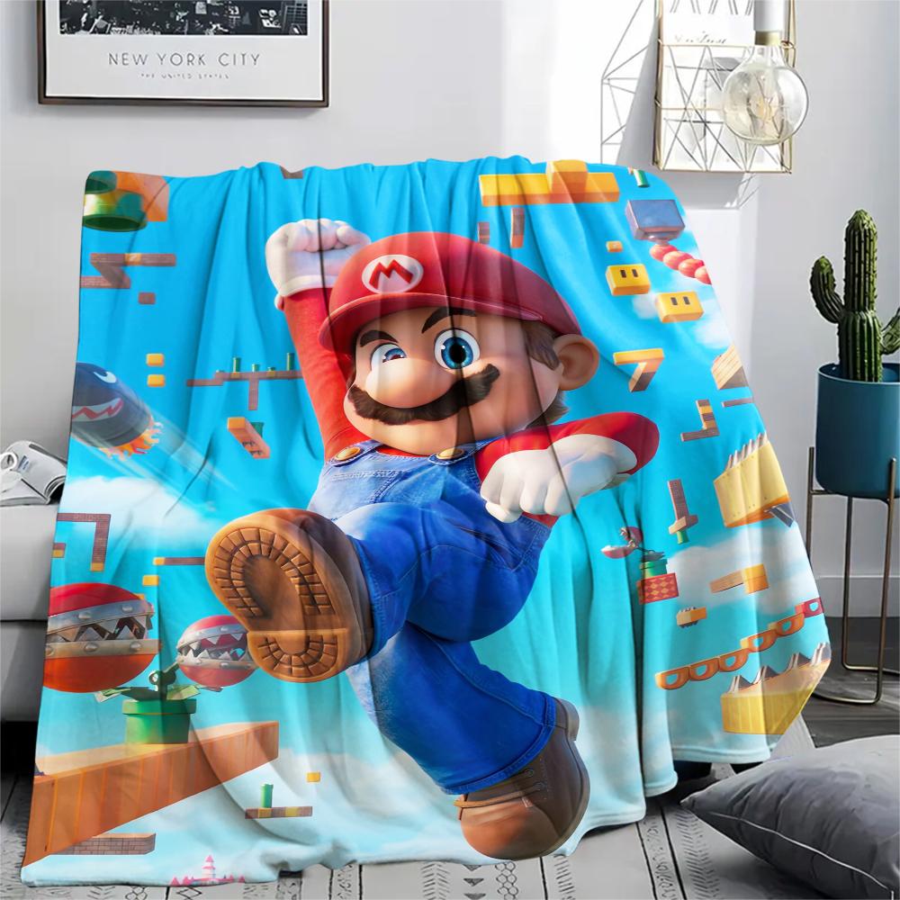 Mario Classic Poster Blanket, Mario Fan Cozy Throw, Great Gift.chl