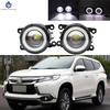 2 Pieces Car Fog Light LED Angel Eye DRL Daytime Running Lamp For Mitsubishi Montero Pajero Sport Challenger 2017 2018 2019