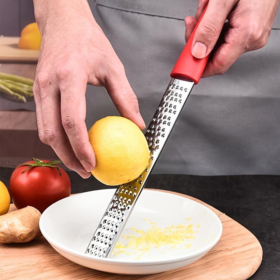 Терка для сыра из нержавеющей стали для кухни - профессиональная нержавеющая металлическая терка для лимона с эргономичной ручкой - ручная плоская терка для сыра