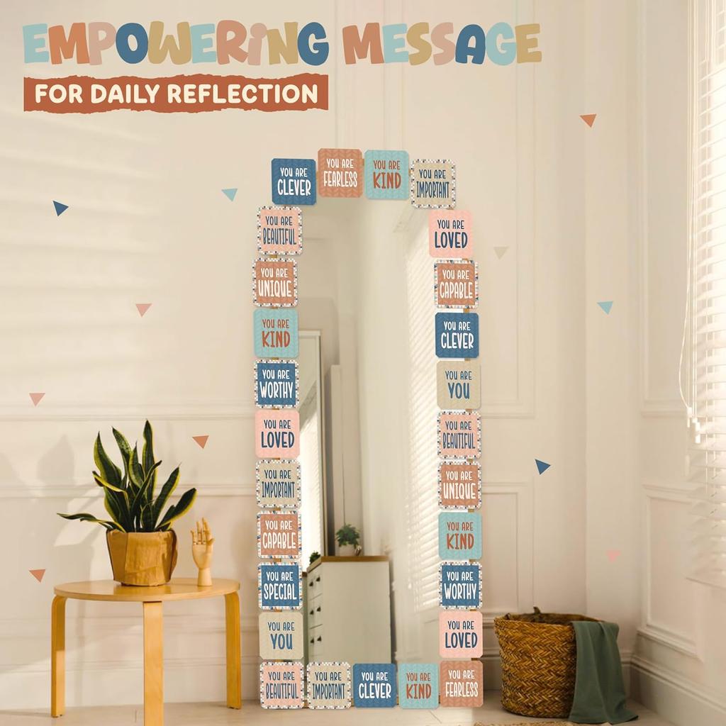4E's Novelty Boho Classroom Bulletin Board Sets, Boho Motivational Bulletin Board Decorations & Positive Affirmations School Wall Decor Classroom