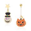 Enamel Ghost Ear Studs Star Pumpkin Dangle Earrings Retro Halloween Earrings  Unisex
