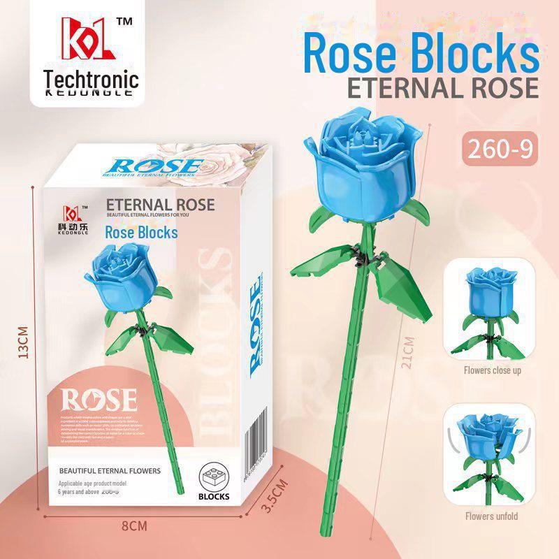 Valentine's Day Eternal Rose Bouquet: Compatible with Lego China Building Blocks, Flower Plant Potted Children's Toy