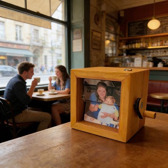 Персонализированная фото-книжка с перелистыванием, изготовленная на заказ, Рамка для фото-книжки с перелистыванием, Анимационная машина, Механическая ручная картинка-перевертыш