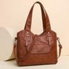 Women's Elegant Solid Color Shoulder Bag with Zipper Closure Tote Versatile Handbag for Work and Daily