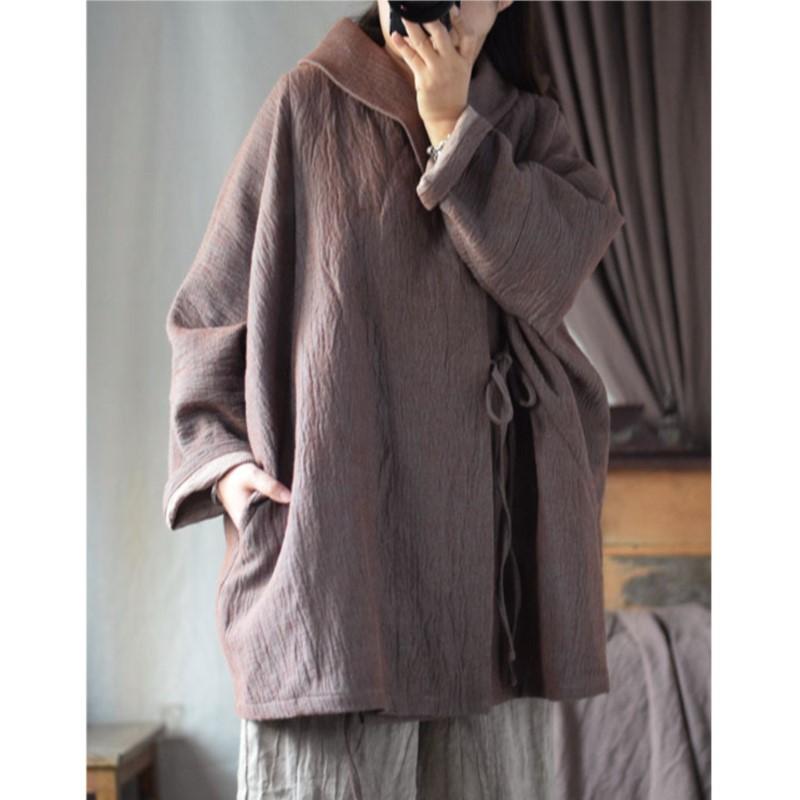 Johnature Женские винтажные куртки однотонные с поясом пальто с длинным рукавом весенние свободные куртки