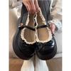 Lace Lace Retro Platform Small Leather Shoes Women's 2025 New Spring and Autumn with Skirt French Cute Mary Jane Single Shoes