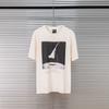 26ss Heavy Fabric Cotton Oversized Tshirt Unisex Unisex Simple Abstract Pattern Print Satin T Shirt Casual Fashion Ceunisext White Tee