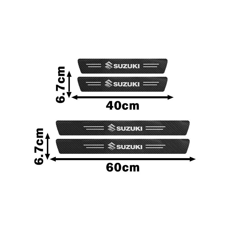 Защитные накладки на пороги из углеродного волокна для Suzuki Swift/Jimny/Vitara/Baleno/Alto/SX4 – Декоративные наклейки для стайлинга автомобиля Аксессуары