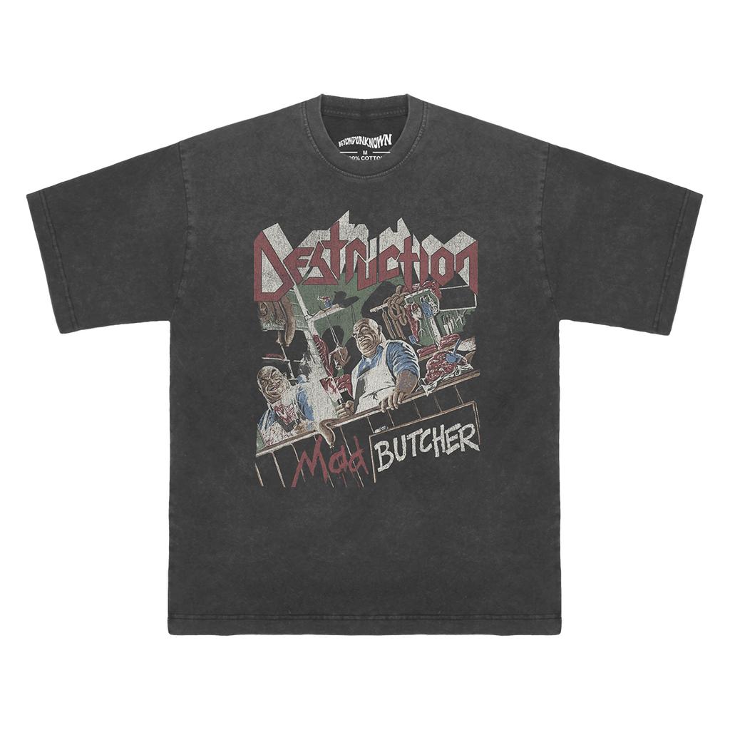 Футболка Destruction Mad Butcher Thrash Metal Sodom Kreator Ретро Винтажная Мужская С Коротким Рукавом С Принтом Свободная Унисекс Графическая Рубашка