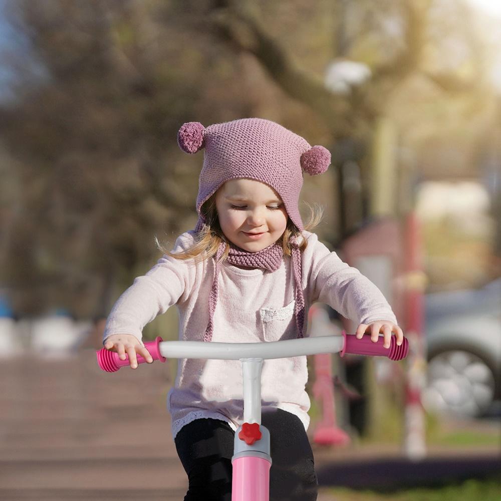Childrens 12 Inch Balance Bike EVA Wheels Pink and White