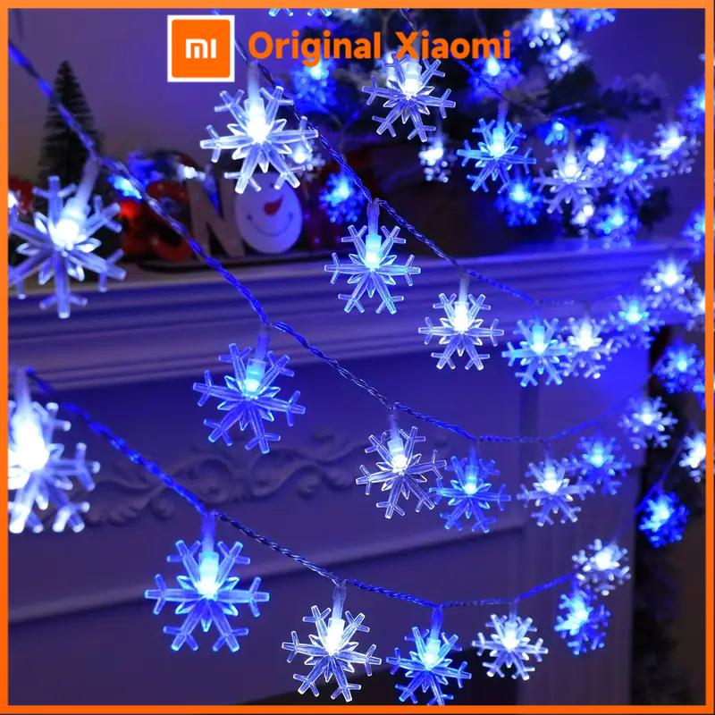 Xiaomi 1PC Christmas Snowflake String Lights LED Battery Operated Waterproof Snowflake Fairy Lights For Bedroom Home Garden Party Decor