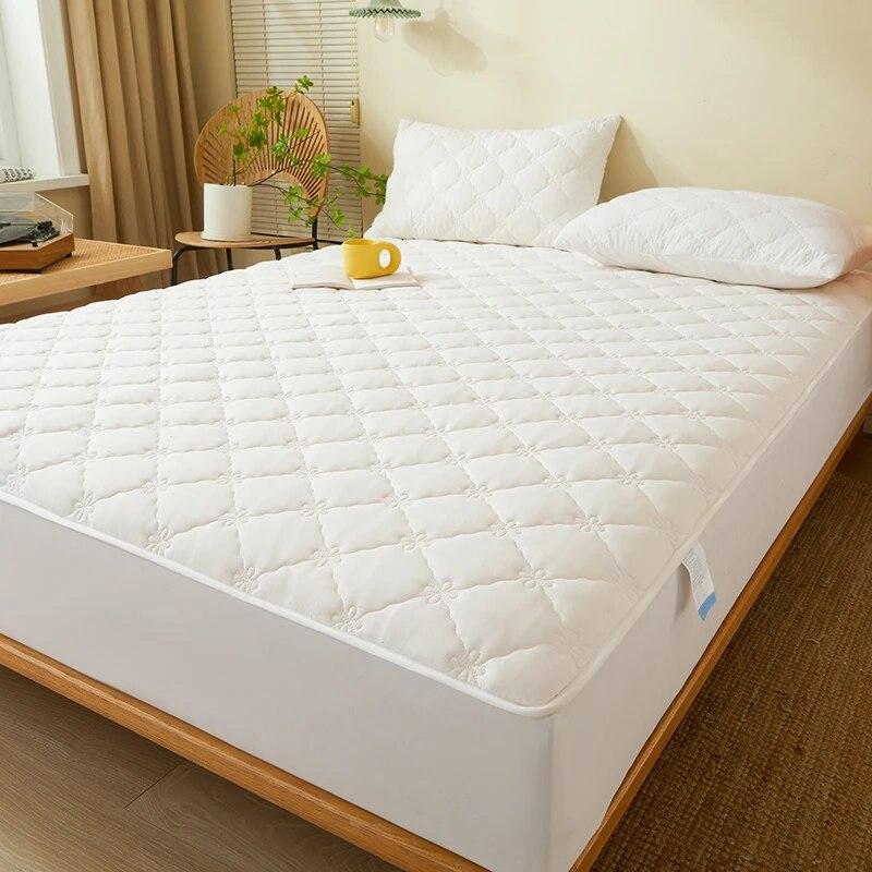 Водонепроницаемый комплект постельного белья из 3 предметов с тиснением, хлопковая простыня и наволочка, антиклещ, антибактериальный чехол для матраса