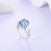 Beautiful Blue November Birthstone Natural Sky Blue Topaz Ring Earring Jewelry Set S925 Silver Jewelry for Ladies and Girls