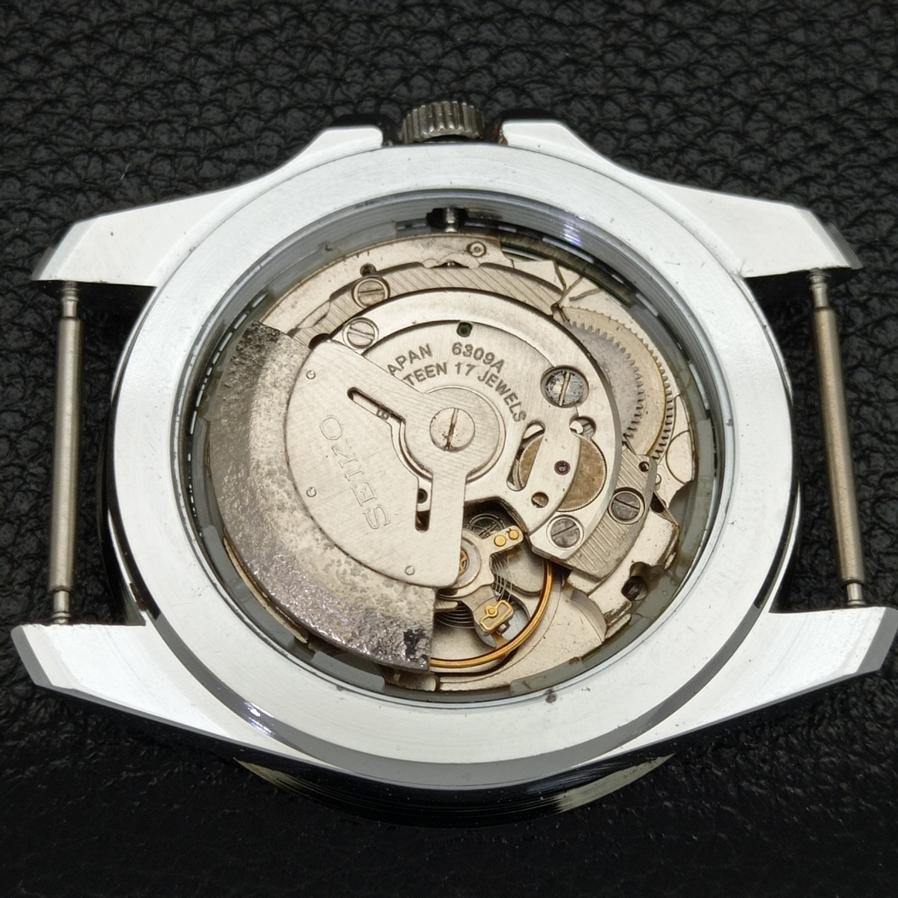 Seiko 5 JAPAN MENS AUTOMATIC 6309A REFURBISHED GREEN DIAL WATCH a426513-2