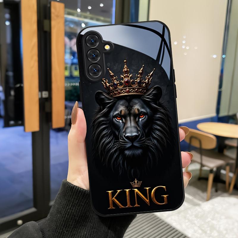 Стеклянный чехол для телефона с рисунком льва, подходит для Samsung Galaxy S26 S25 S24 S23 S22 S20 FE/Ultra/Plus, противоударная задняя крышка