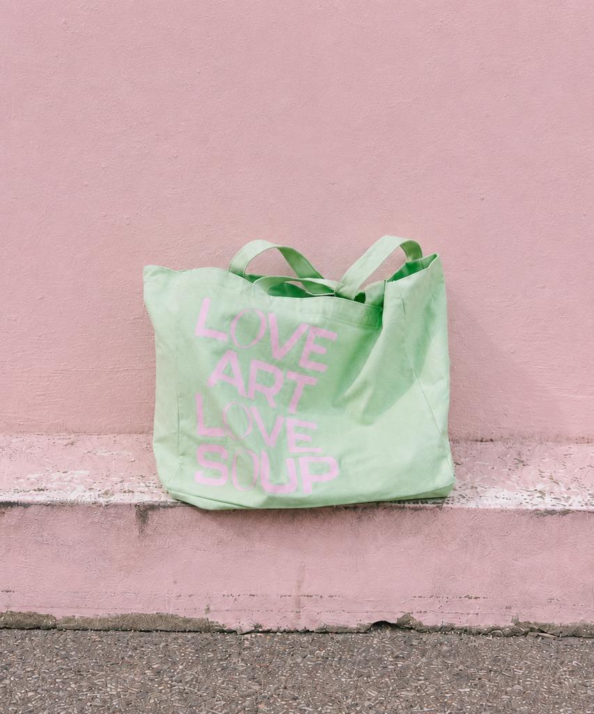 Blanksoup Blanksoup X Visualcollect Сумка-шоппер Love Светло-зеленая