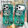 Phone Case: 2D flat design suitable for iPhone 18, 17, 16, 15, 14, 13 Pro film protective case, couple style, gem cat, Christmas and Halloween gift