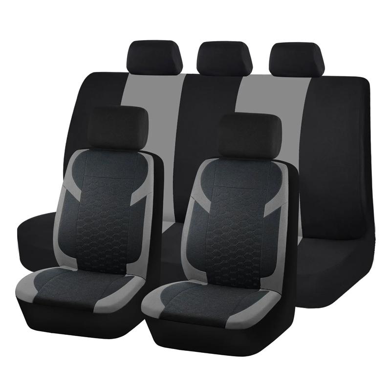 5 Seats Air Mesh Car Seat Covers Full Set Breathable Sporty Rear Bench Universal Fit for 95% Automotive SUV Truck Sedan Interior