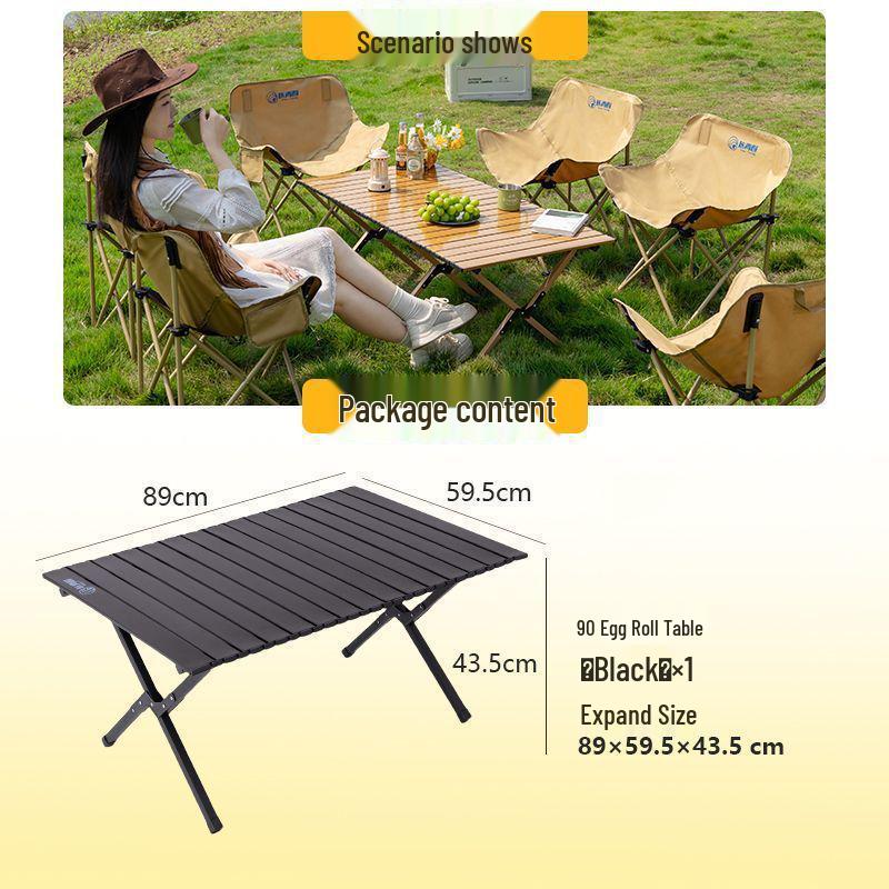 Портативный складной туристический стол и набор стульев-луна с сворачивающимся столом