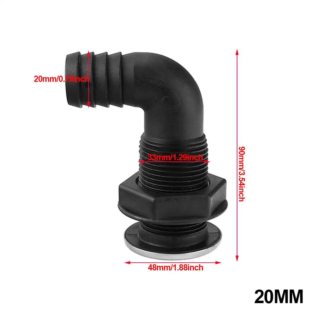 Фитинг для морской лодки, 90°, пластиковый лодочный дренажный насос, сантехника для шланга 3/4, 1 дюйм, аксессуары для лодок, морские