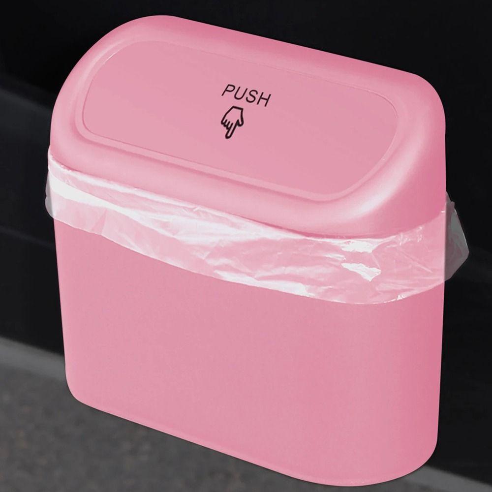 Hanging Car Trash Bin Leak Resistant Auto Rubbish Can Vehicle Dust Case Pressing Type