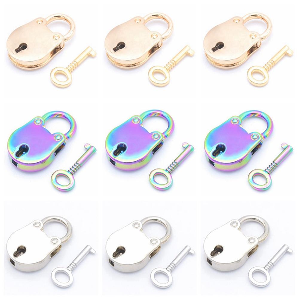 Zinc Zinc Zinc Alloy Mini Travel Wedding Jewelry Box with Key Locks Hardware Bear Head Lock Archaize Padlock