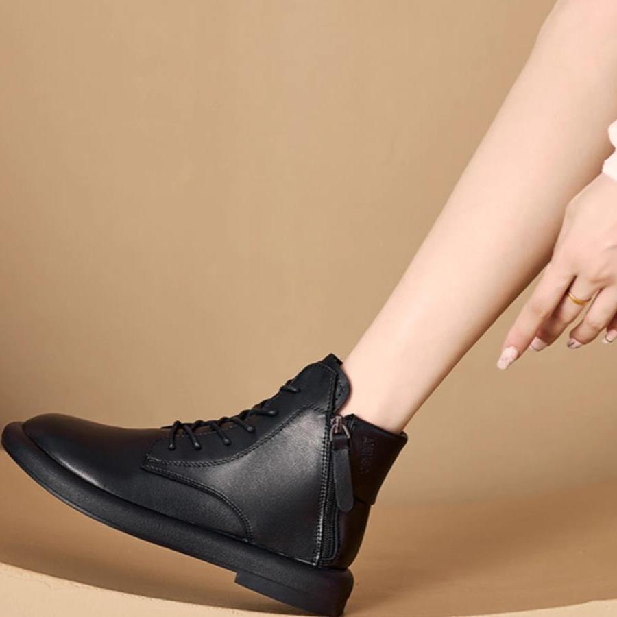 Новые осенне-зимние повседневные красные синие женские ботинки Martin с мягкой подошвой и плоским дном короткие ботинки из коровьей кожи с круглым носком ботинки в стиле ретро модные повседневные