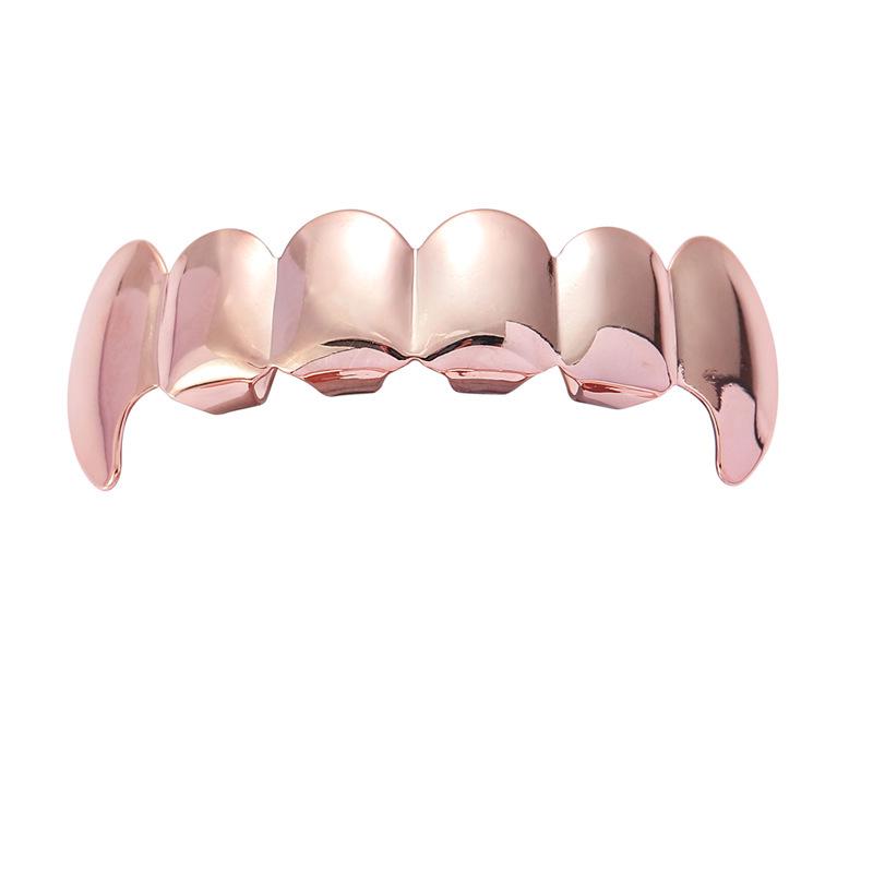 Блестящий набор Hip Hop Grillz с золотым покрытием для клыков - 6 зубов Крутые украшения