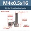 Yigu Fine Thread Knurled Socket Head Screws, 304 Stainless Steel, M3-M12