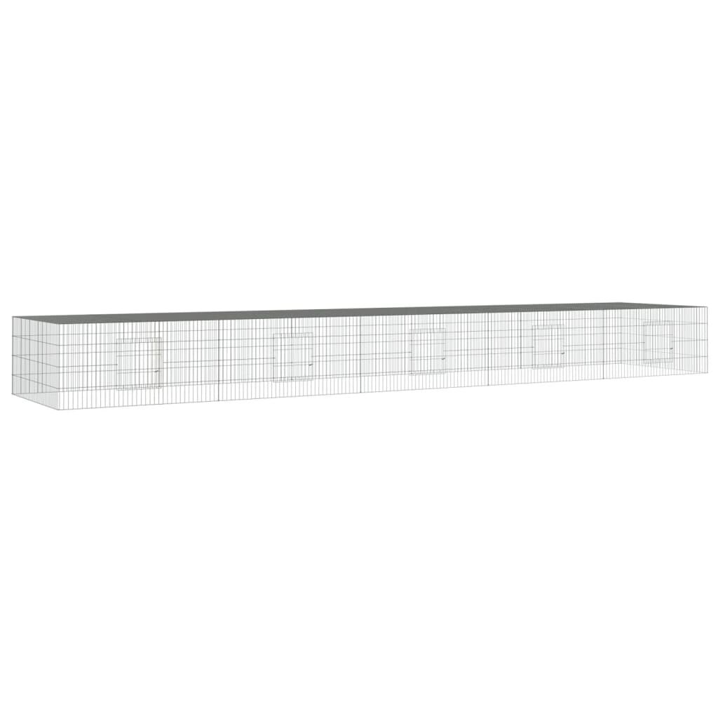 vidaXL Cage à lapin 5 panneaux 541x109x54 cm Fer galvanisé