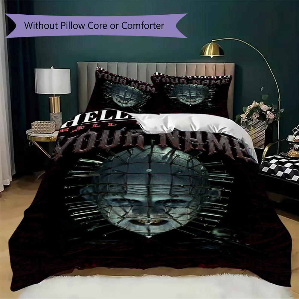 Custom Name Hellraiser Pattern Bedding uilt Set uilt Cover Pillowcase Home Decoration Birthday Gift (1*duvet cover+2*pillowcase without core)