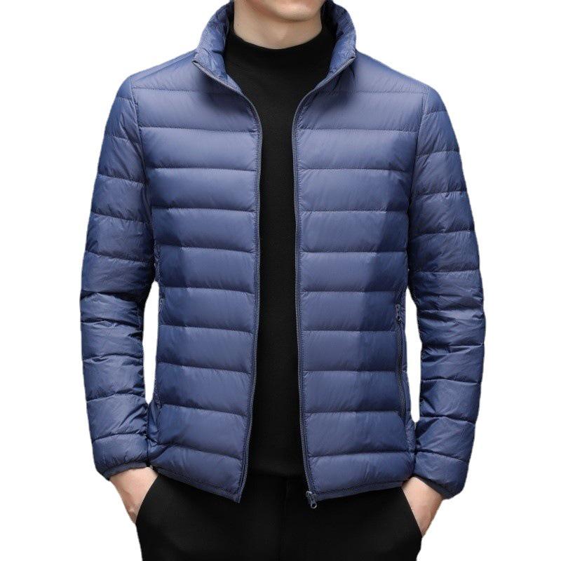Мужская легкая куртка из хлопка и бархата — короткая, в корейском стиле, тонкая, большого размера, зимняя одежда для людей среднего и пожилого возраста.