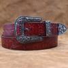 Handmade Tree Paste Leather Cowhide Belt Retro Embossed Pure Cowhide Pin Buckle Men'S Genuine Leather Belt Direct Sales