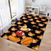Pumpkin and Skull Pattern Rug, Halloween Decor, Halloween Gift, Living Room Rug, Gothic Style Rug, Non-Slip Rug, Large Rug, Washable