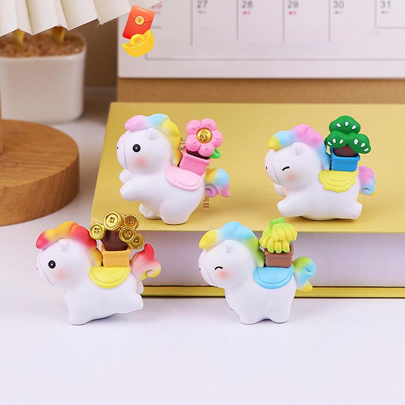 2026 Chinese Zodiac Horse Resin Ornament - Cute Desktop/Home New Year Mascot Gift