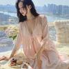 Sexy pajamas women's summer French court style pure desire style suspender nightgown nightgown set spring and autumn thin loungewear