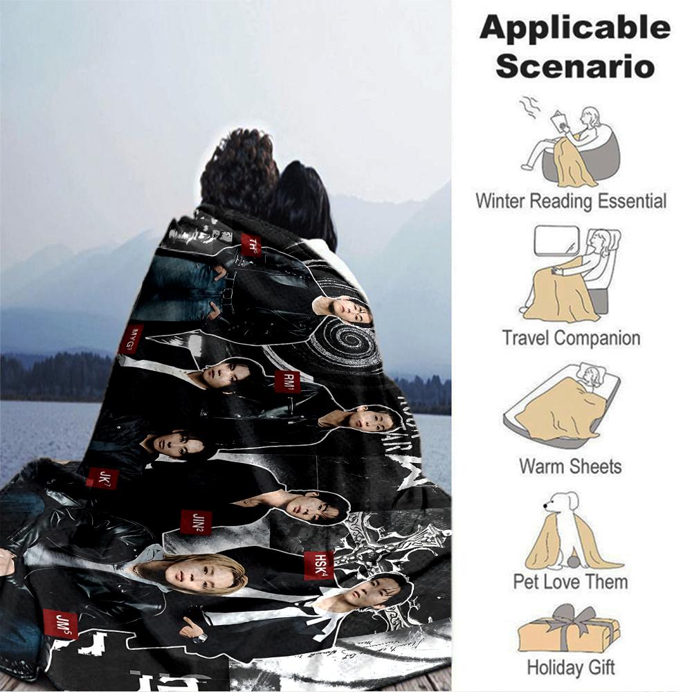 1Pc Rock Star Jyp'S Puzzle Blanket Soft Throw Blanket For Home Bedroom Bed Sofa Travel Office Solid Christmas Blanket