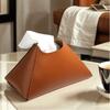 PU Leather Leather Tissue Box Solid Color Pull-Out Paper Towel Holder Box Paper Towel Holder  Home