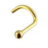 9ct Solid Yellow Gold Nose Screw Stud Piercing Jewel with 2mm Full Ball