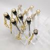 Transparent Star Button Eyelash Brush Tube with Crown Pearl & Keyring Buckle