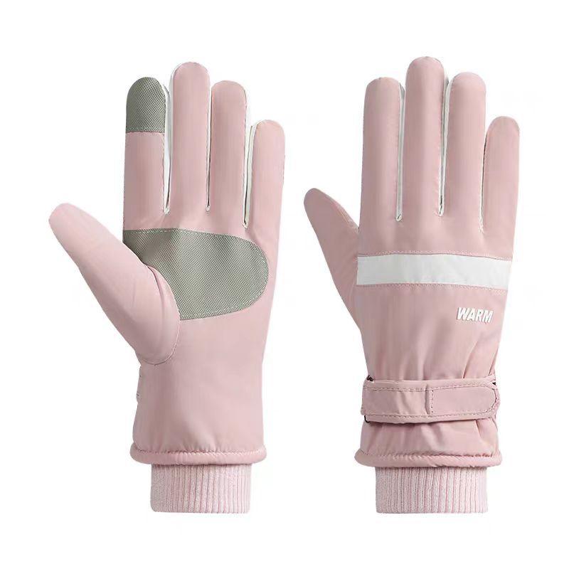 Women Winter Ski Gloves, Fleece Lined Waterproof Windproof Anti-Slip Touchscreen Cycling Snow Gloves
