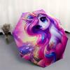 Unicorn Fantasy Theme 8 Bone Hand Automatic Folding Fashion umbrella, Compact and Portable Design, A Perfect Gift for Birthday, Christmas or