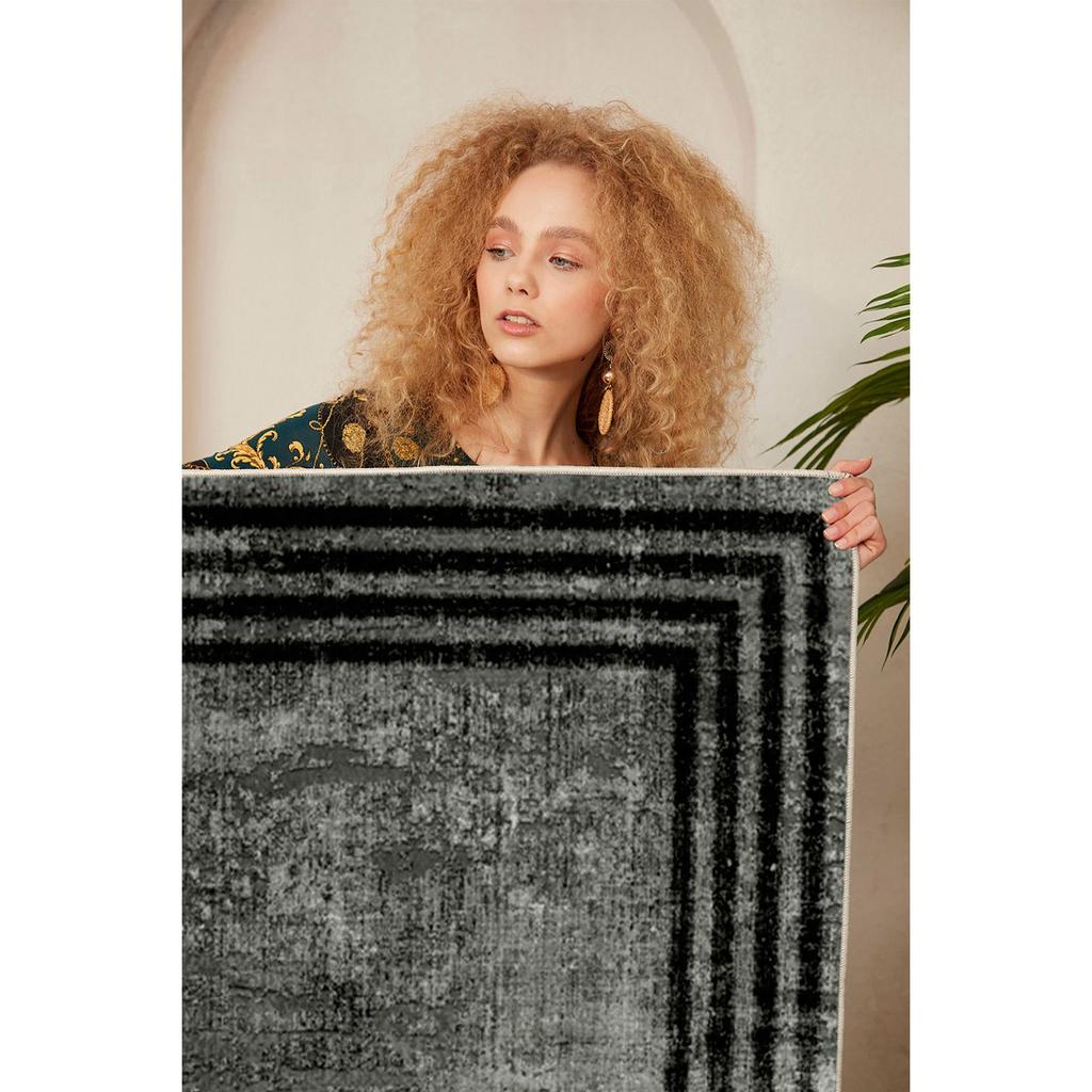 Декоративное нескользящее основание, антрацитовый бордюр, ковер для гостиной, особый дизайн, тонкий, моющийся ковер