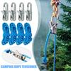 1/4Pcs Rope Tensioner with Roller Cord Heavy Duty Metal Outdoor Backpacking Hiking Boating Camping Guyline Rope Adjuster Tightener