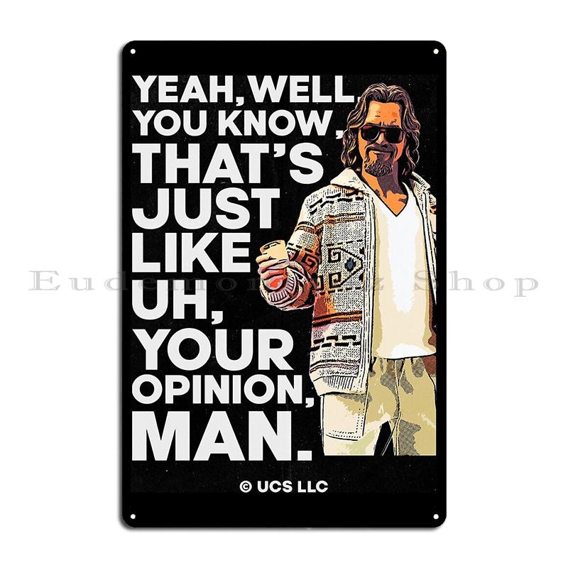 The Big Lebowski Comic Style Poster Metal Plaque Poster Club designer Create Club Classic Tin Sign Poster