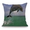 Cute Dolphin Print Pattern Cushion Cover Home Living Room Sofa Decoration Square Polyester Pillow 45X45Cm